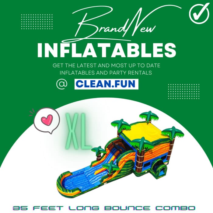 A XL Cali Palms Double Lane WET OR DRY Slide & Bounce Combo
