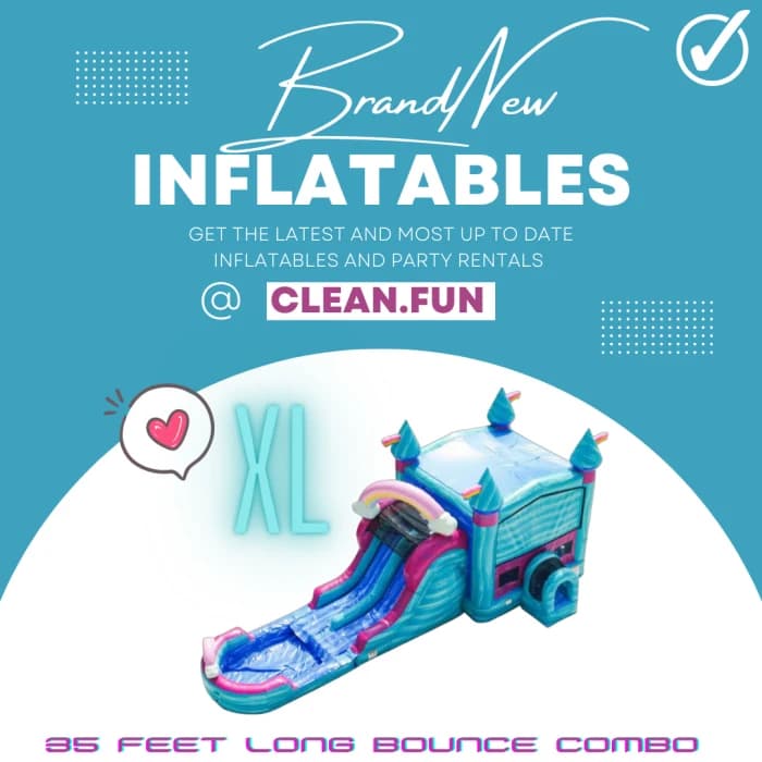 A XL Pastel Rainbow Double Lane WET OR DRY Slide & Bounce Combo