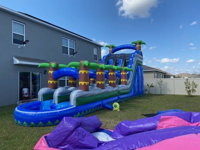 22' Big Blue Dual Lane Water Slide with Slip N Slide & Pool
