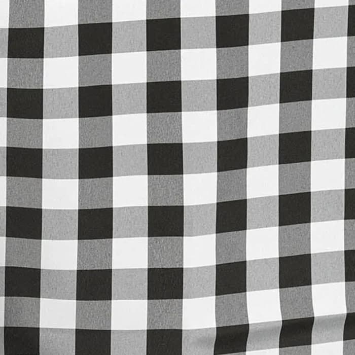 6' BLACK/WHITE PICNIC Rectangular Linen