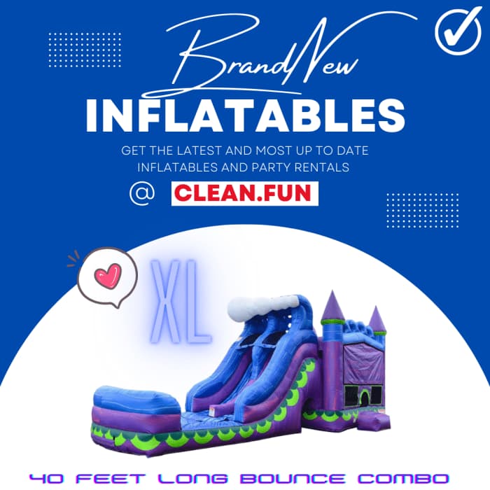 A XL Purple Wave Double Lane WET OR DRY Slide & Bounce Combo