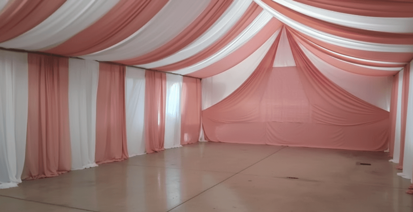 12'x20' Pink Tent With Draping