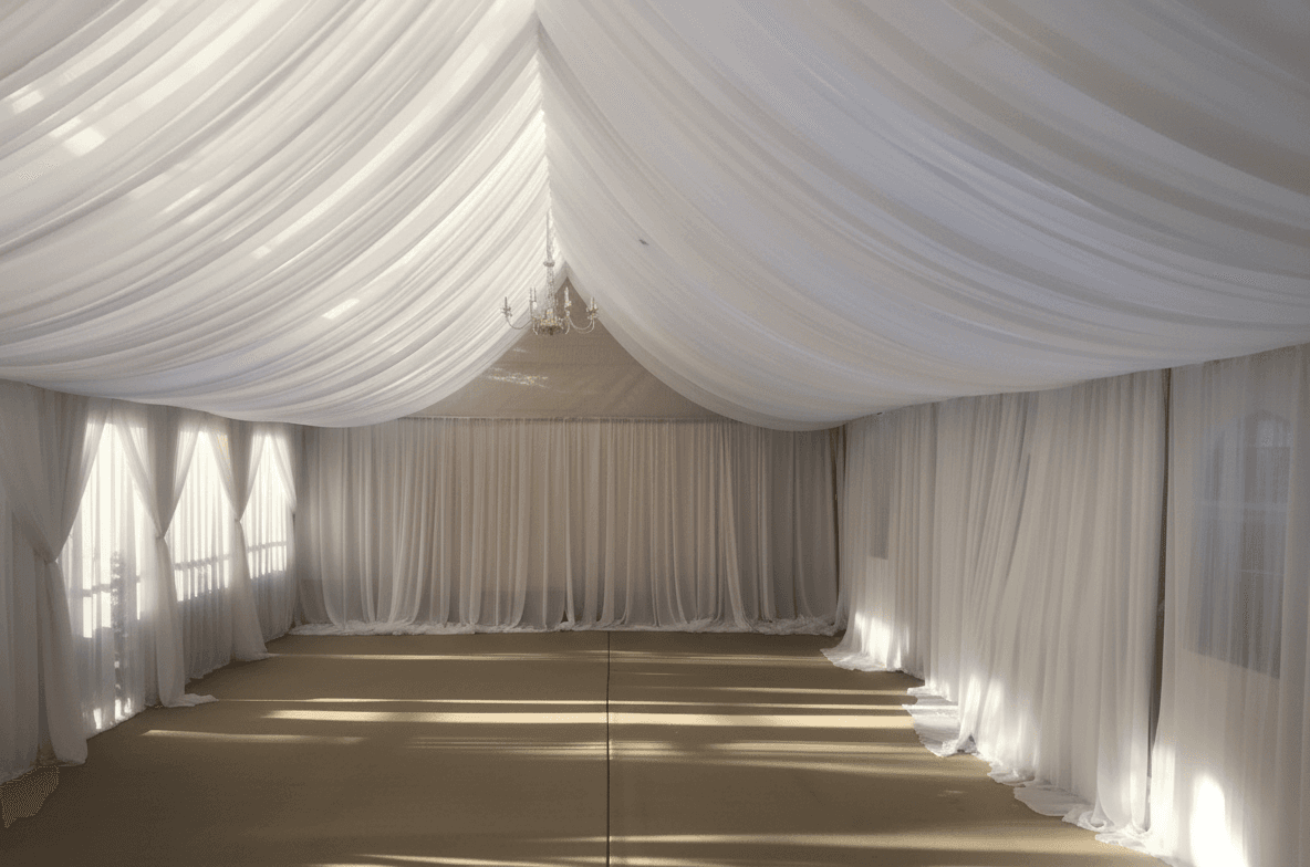 12'x20' White Tent With Draping