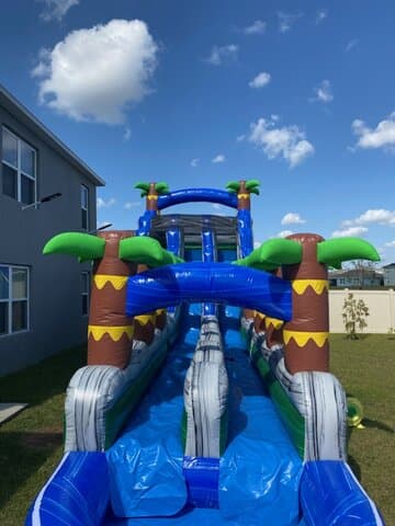 22' Big Blue Dual Lane Water Slide with Slip N Slide & Pool