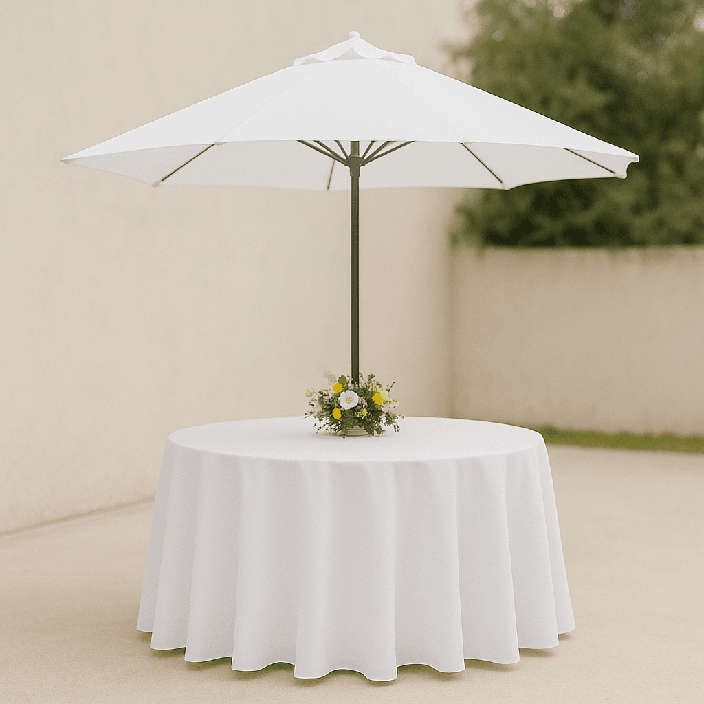 60" Round Table With Hole For Umbrella