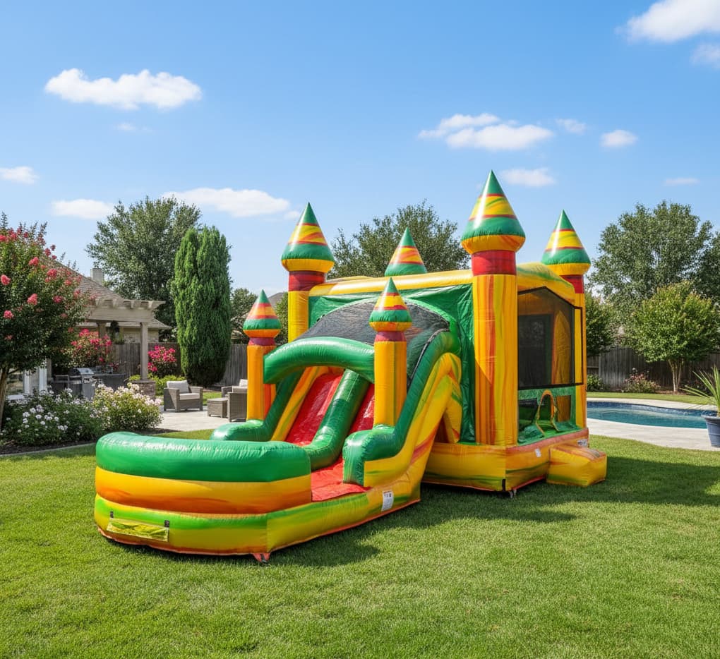 Double Lane Fiesta WET OR DRY Slide & Bounce Combo