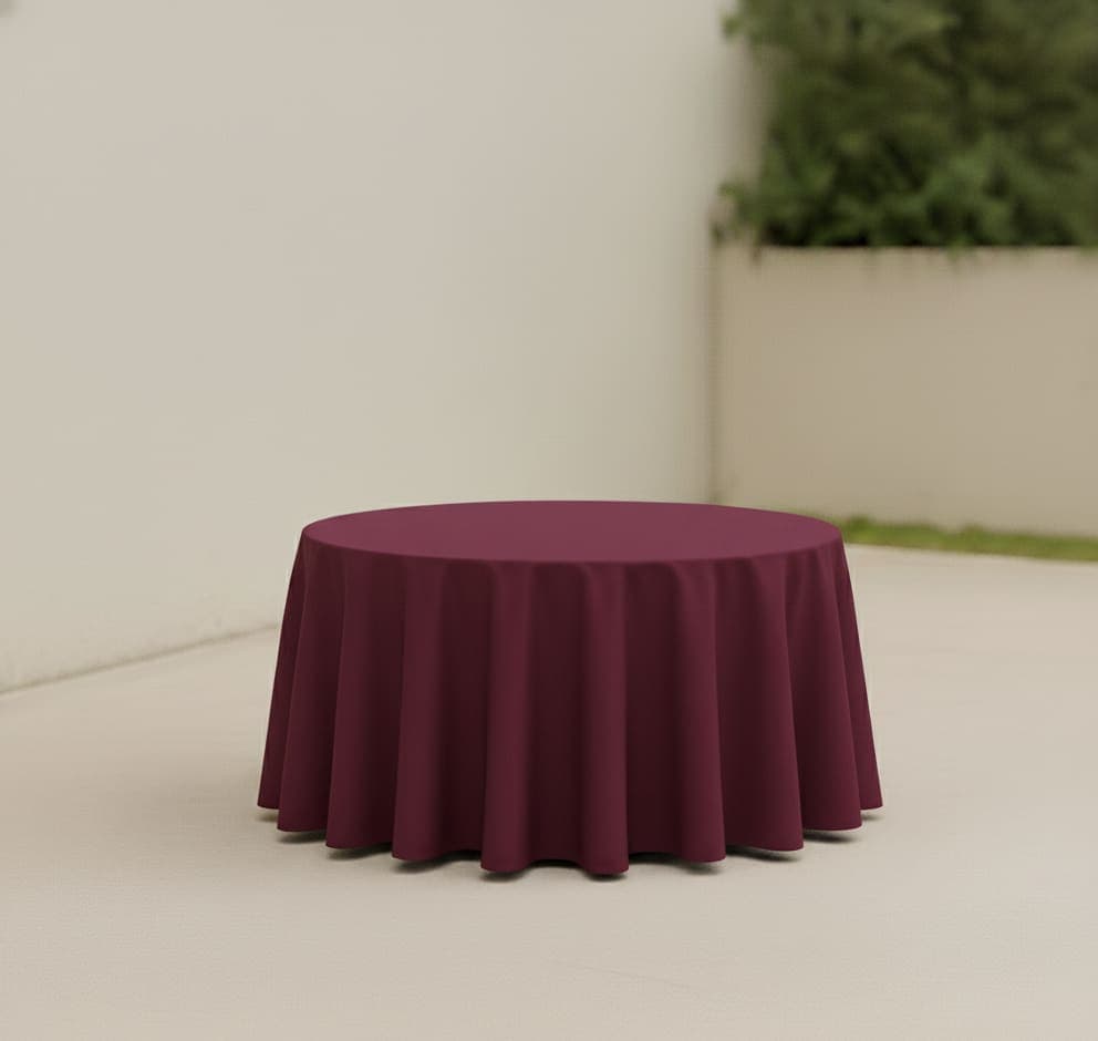 Burgundy Round Tablecloths