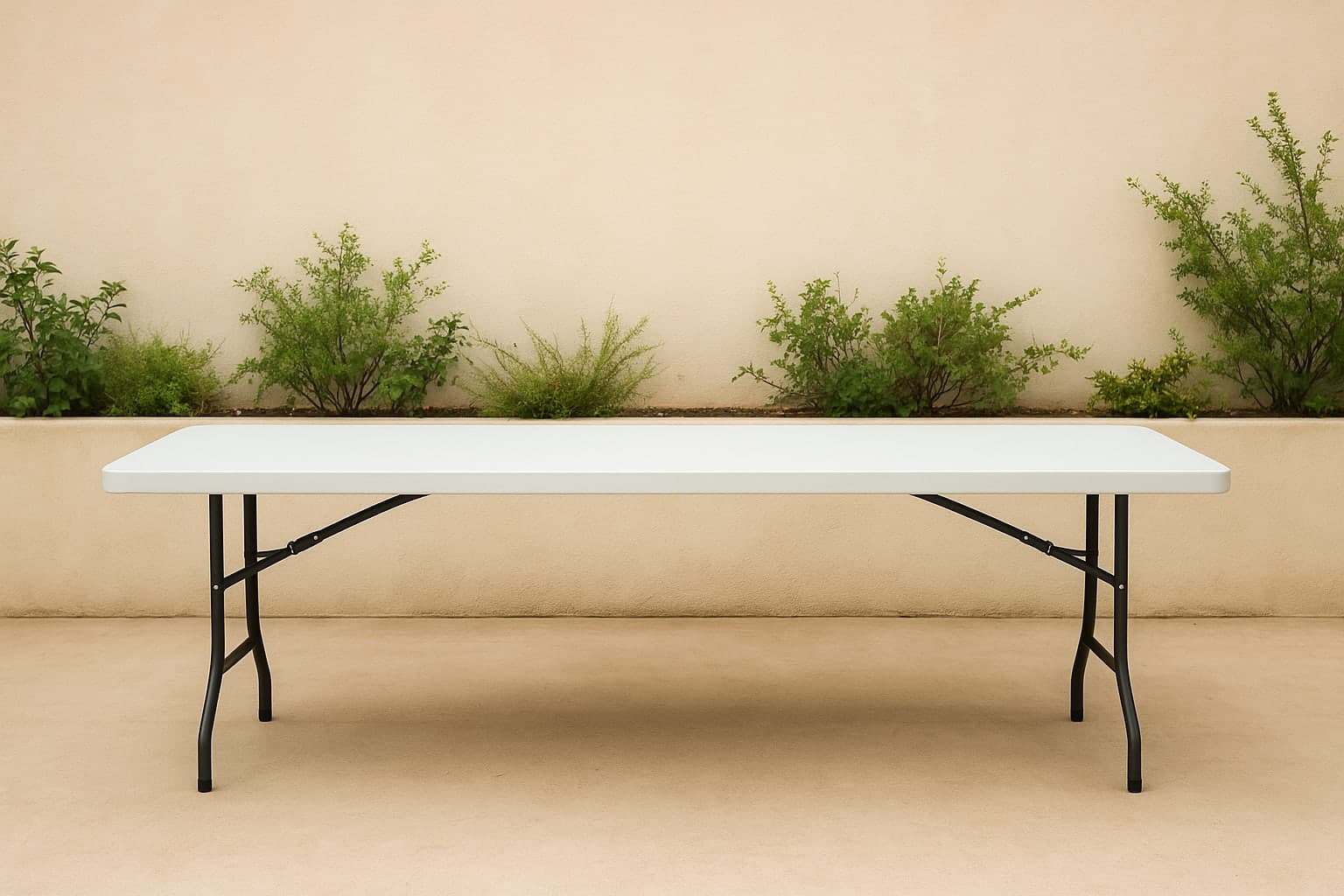 White Adult 8' Table - white - beige - Tables - rental in Katy, TX