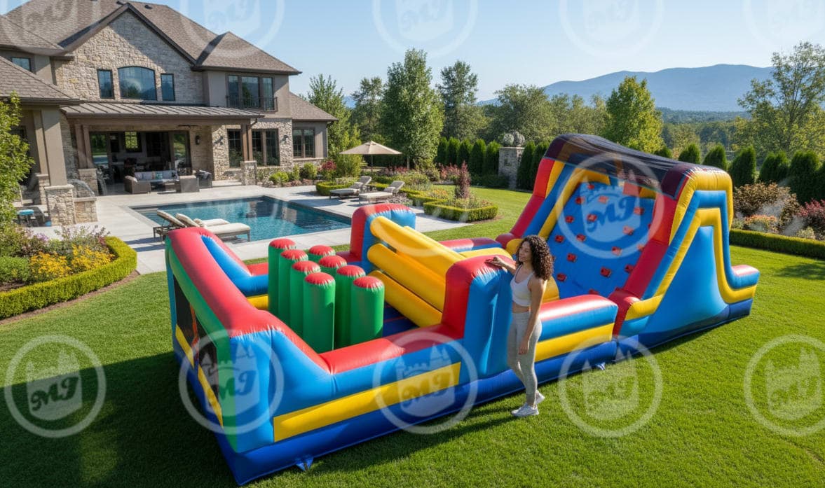 40' Double Lane Rock Wall Obstacle Course