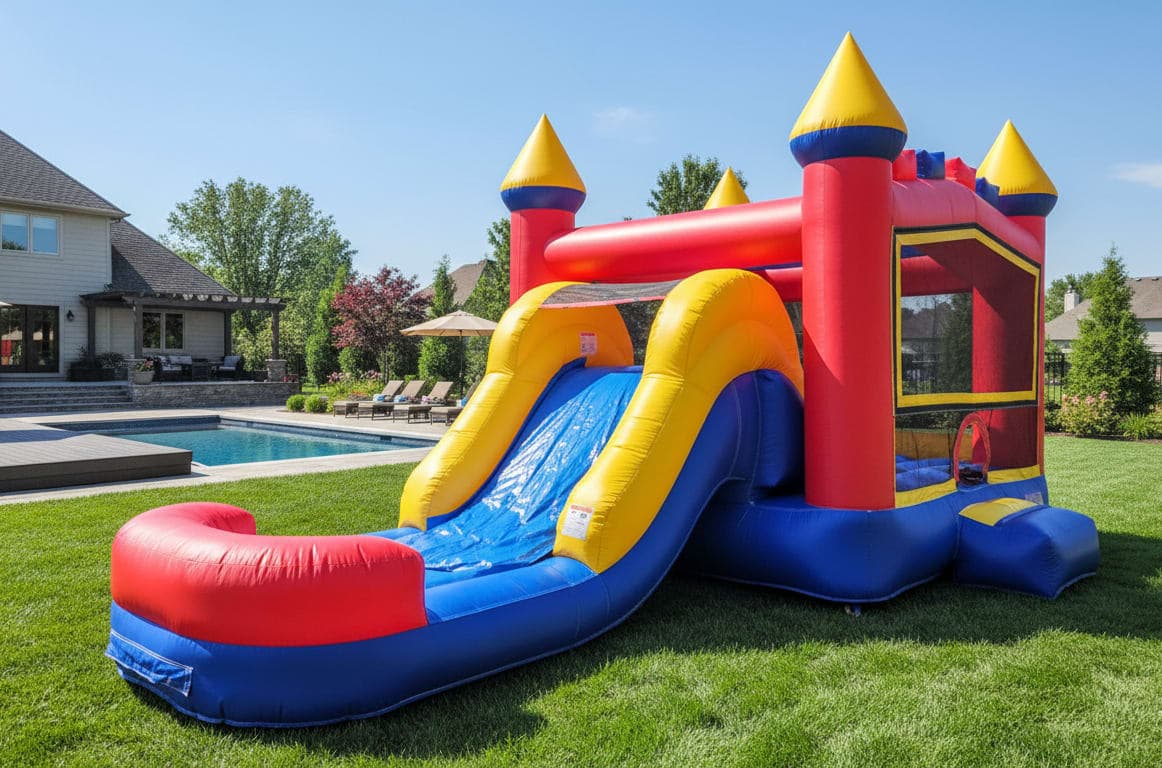 Multicolor Single Lane Slide & Bounce Combo