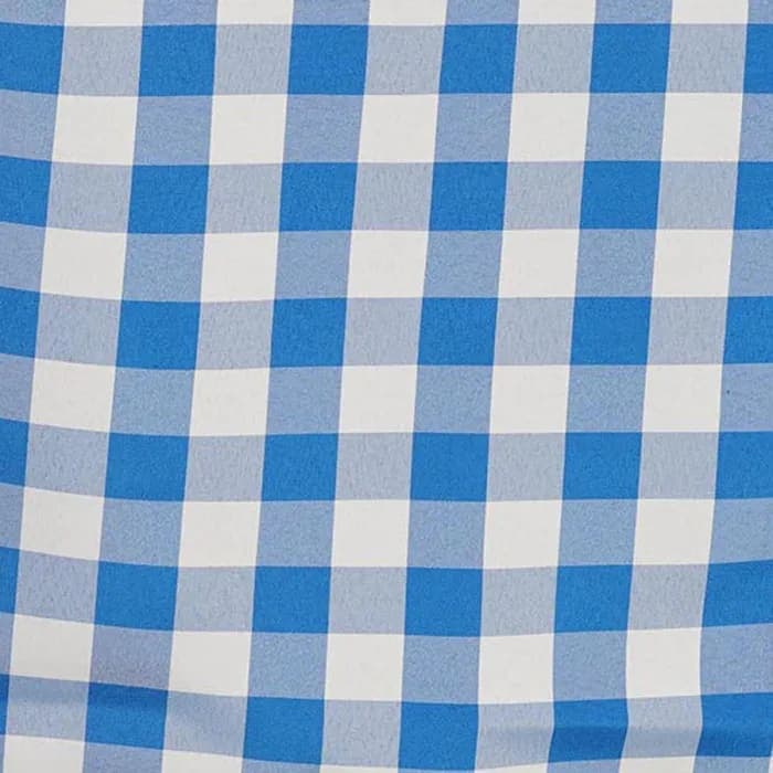 6' BLUE/WHITE PICNIC Rectangular Linen - blue - white - Tablecloths - rental in Katy, TX