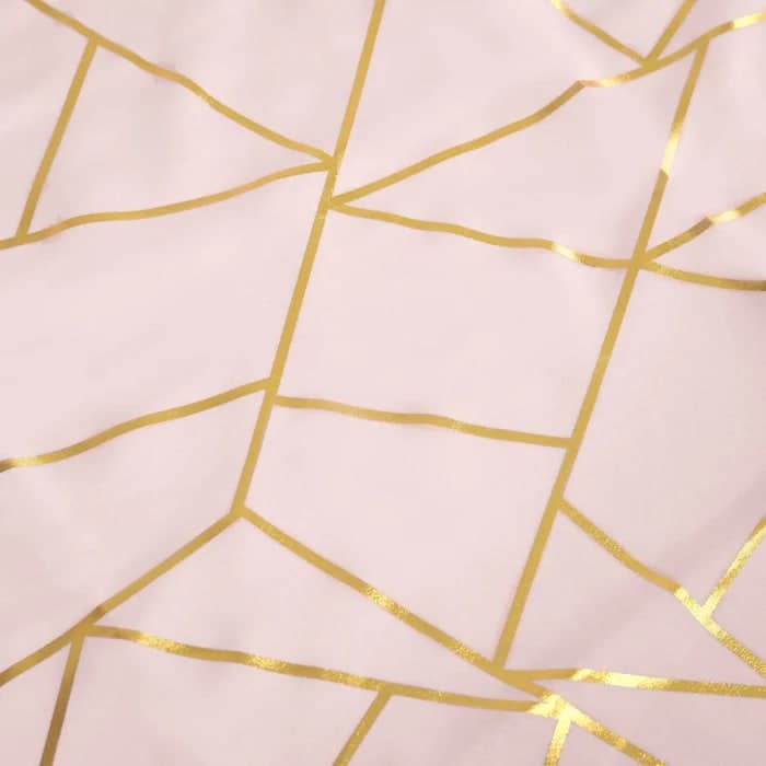 6' GOLD FOIL BLUSH ROSE GOLD Rectangular Linen - gold - beige - Tablecloths - rental in Katy, TX