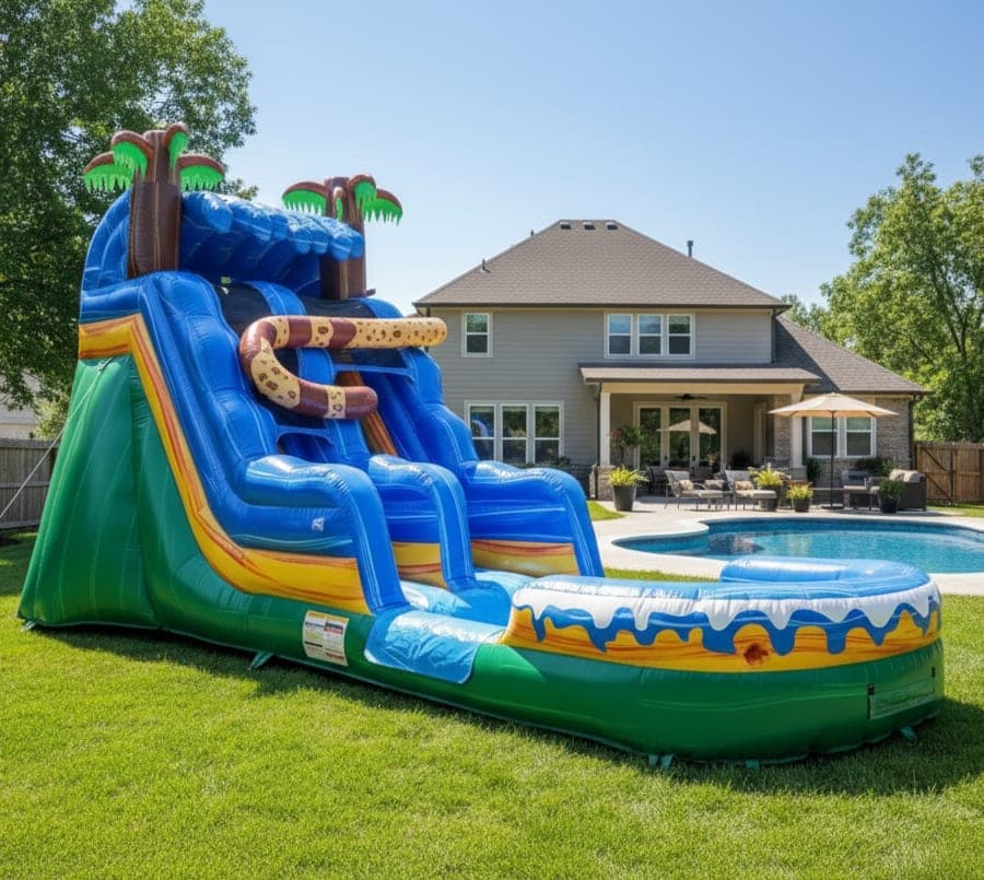 16' Hidden Jaguar Inflatable Slide w/ Water Option