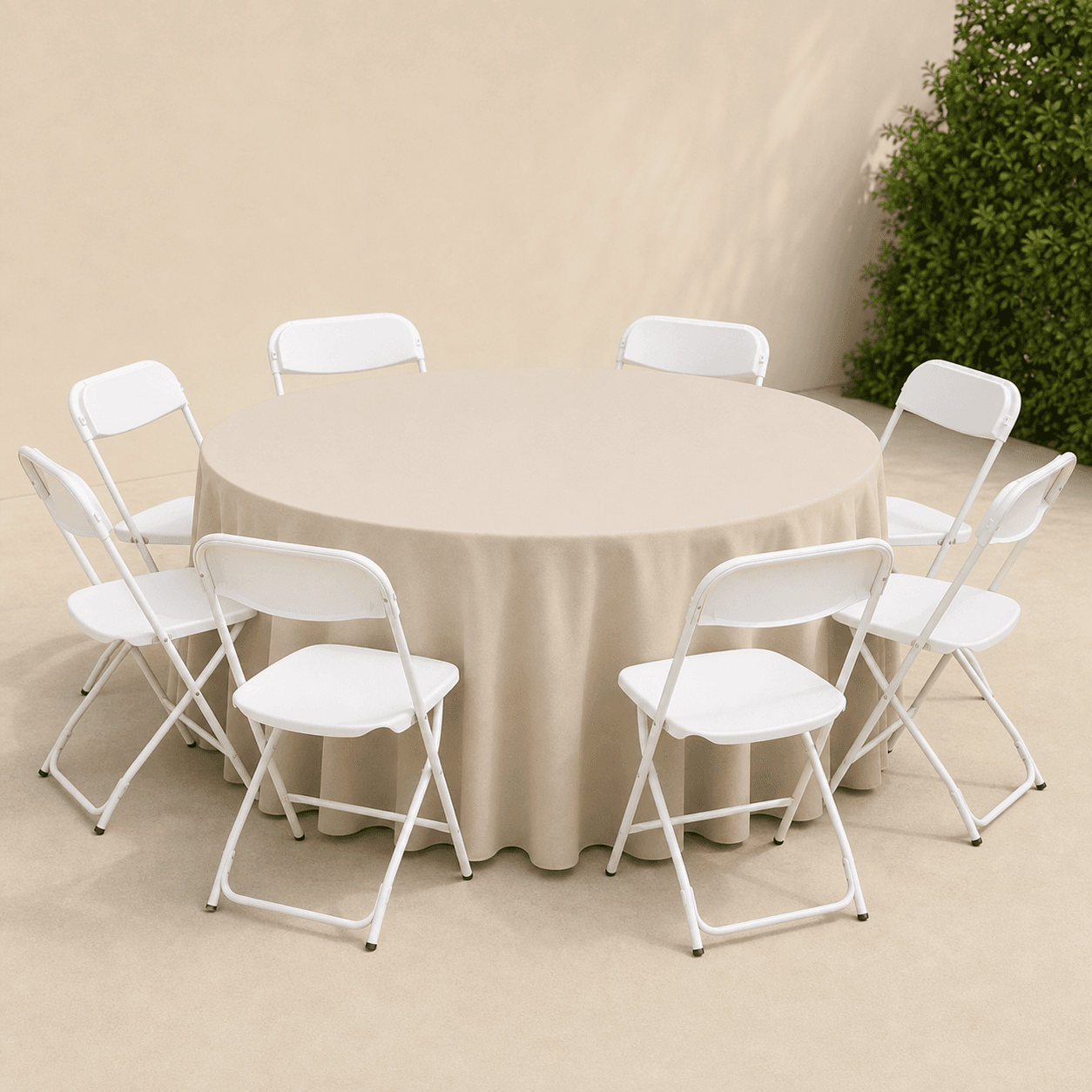 Affordable Beige Round Bundle for 8